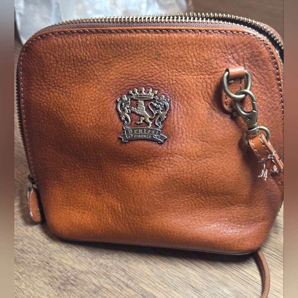 Pratesi Firenze Brown Leather Crossbody Bag - Picture 1 of 8